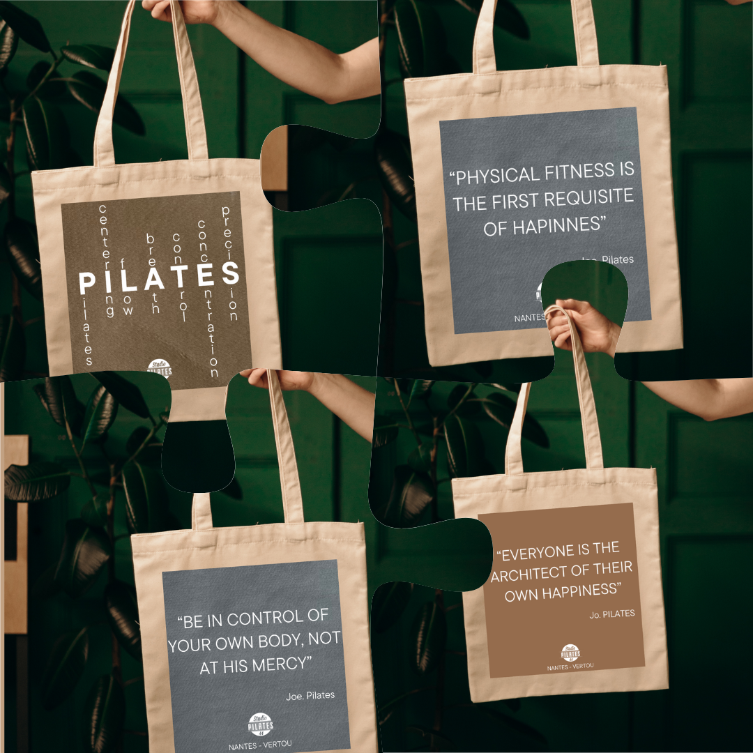 Tote Bag pilates. Citations joseph Pilates.